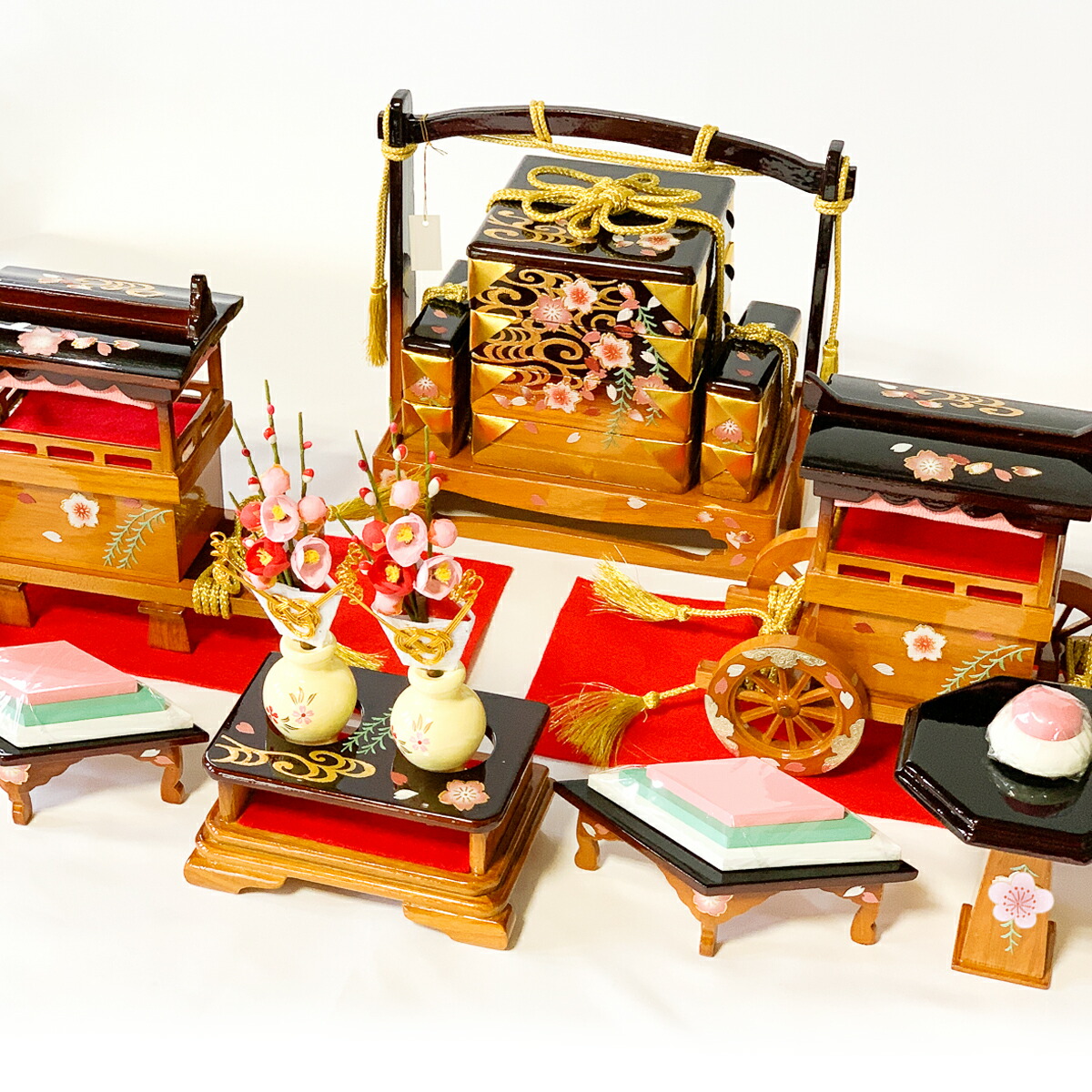 楽天市場】雛道具 雛人形 小物 お琴と琵琶 TM-1桜 かわいい雛道具 和
