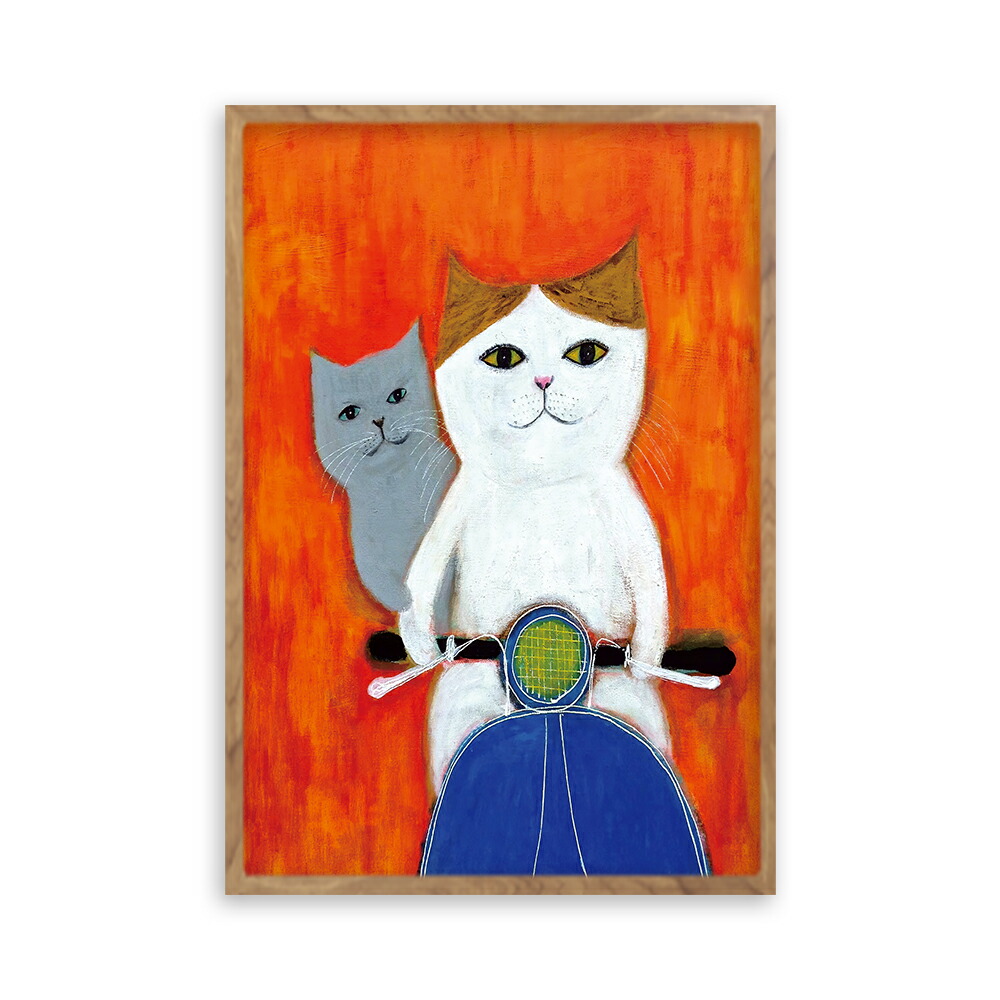 楽天市場】猫 絵画 黒猫 鳥 絵 インテリア アクリル画 香月和夫