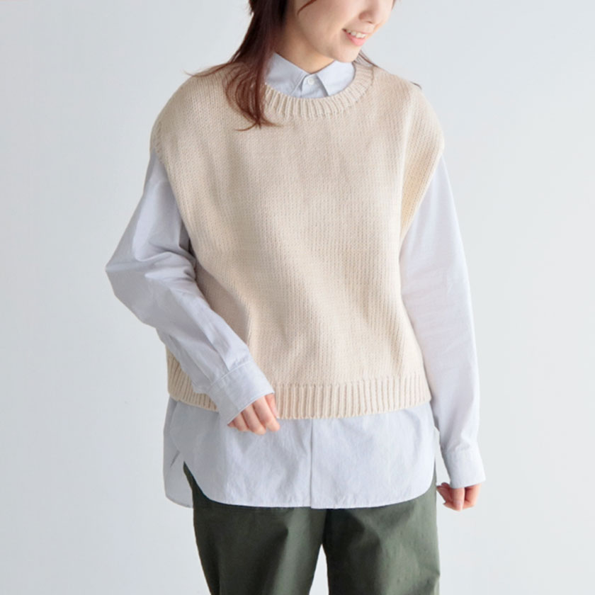 楽天市場】RINEN 2/15ウール天竺編み(ホールガーメント)ベスト : ラ