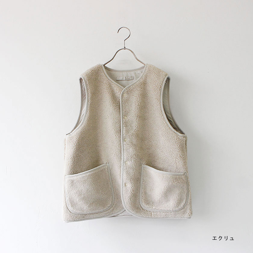 br/br/NATURALLAUNDRYbr/br/ボアリバーシブルデッキベスト