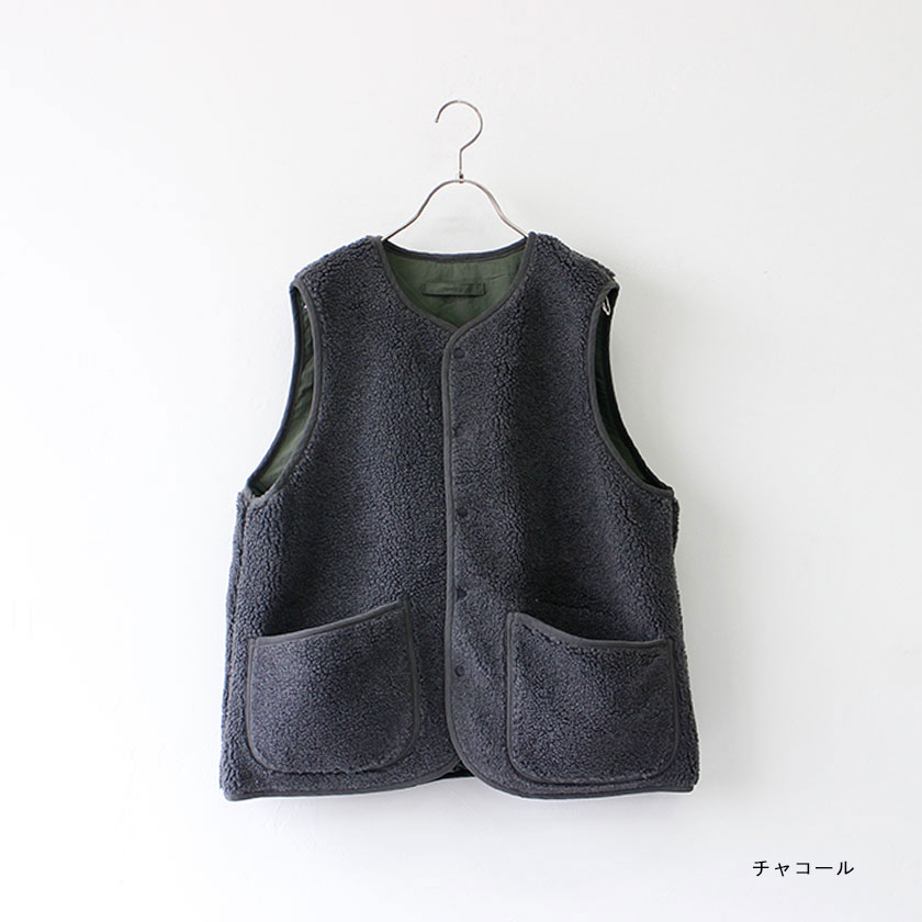 br/br/NATURALLAUNDRYbr/br/ボアリバーシブルデッキベスト