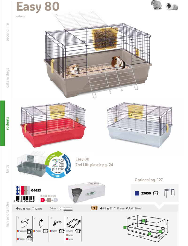 楽天市場 イタリアimac 日本初上陸 イタリアからラビットケージが新登場 イタリアimac社製 ラビットケージ イージー80 うさぎ ラビット ハムスター フェレット 小動物 Hangon