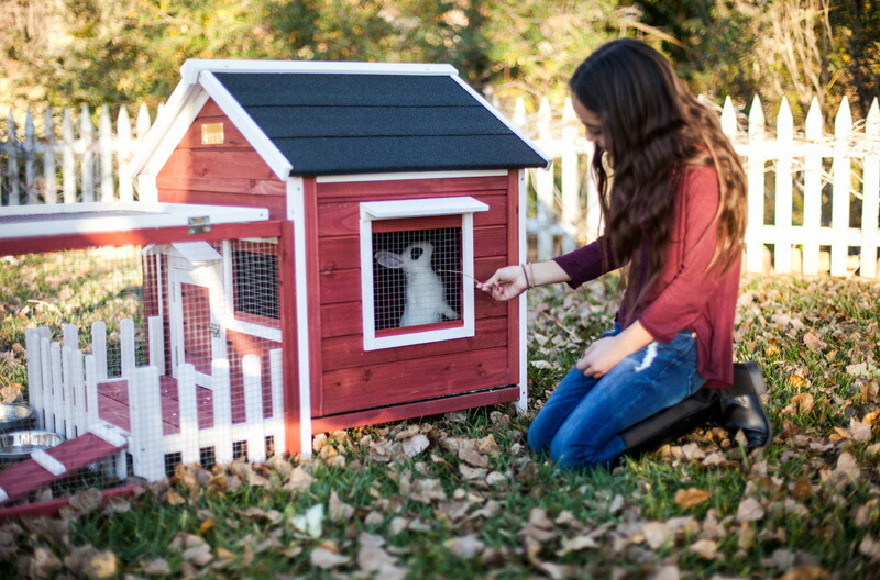 【ADVANTEK】海外のログハウス風のうさぎ小屋です!アメリカアドバンテックラビットケージザ・ホワイトピケットフェンスラビットハッチ【うさぎラビットフェレットハムスターバード鳥ケージ小動物学校幼稚園】