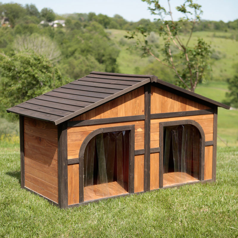 Free 多頭飼い 犬小屋 ペット ペットグッズ 犬小屋 Doors Georgeがついに登場 犬用品 犬小屋 ケージ ゲート George Hangonアメリカで有名なboomer ドッグハウス 超大型犬 2室にできます Boomer 大型犬 ダークステインデュプレックスドッグハウスwith