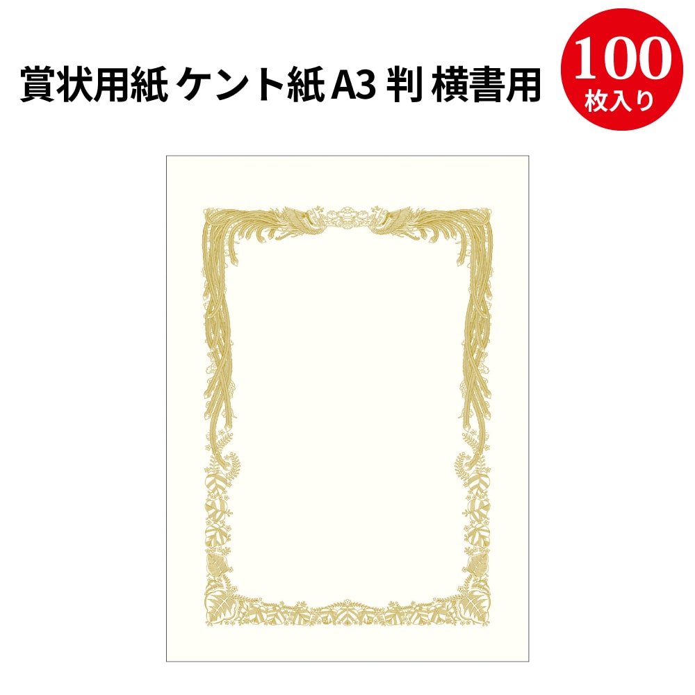 賞状用紙 ケント紙 A3判 横書用 10 5043 ササガワ A3 サイズ 横書き 賞状 表彰状 筒 記念 卒業証書 卒業 卒業式 卒園 卒園式 証明 証明書 感謝 感謝状 手書き セレモニー 鳳凰 記念品 卒業記念品 先生 プレゼント 幼稚園 保育園 手作り