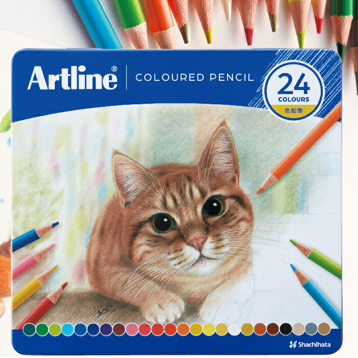 楽天市場】アートライン Artline 油性 色鉛筆 24色セット シヤチハタ