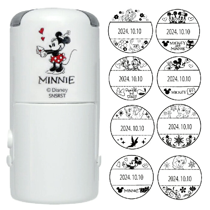 日付印 ディズニー R-524D ミッキー ミニー イラスト入り日付印 タニエバー 谷川商事 スタンプ キャラクター かわいい グッズ ミッキー ミニー ハンコ はんこ 作成 なまえスタンプ ネーム 子供 判子 ゴム印 イラスト