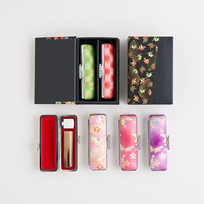 楽天市場】【ちりめん柄ケース】月華1印セット 本つげ最高品