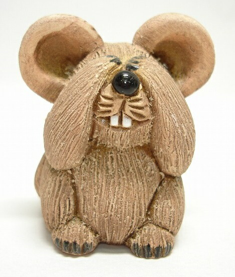 見ざるネズミ 136aねずみ ネズミ 鼠 干支 十二支 正月 陶器 置物 動物 おしゃれ かわいい 贈り物 プレゼント Educaps Com Br