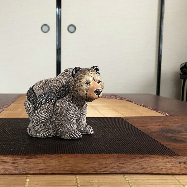 楽天市場】送料無料 木彫りの熊の置物 吠熊 利作 4号 着色あり 北海道