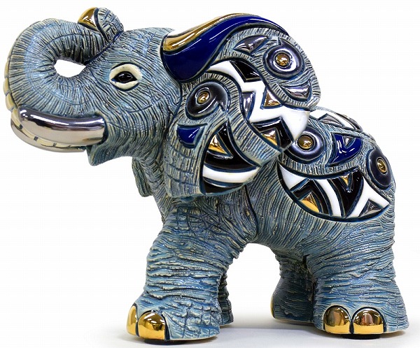 送料無料 アフリカゾウL 1022 陶器 置物 動物 ゾウ 象 ぞう elephant アジア アフリカ インテリア オブジェ おしゃれ かわいい 雑貨 贈り物 プレゼント ウルグアイ製