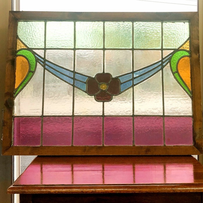 イギリス アンティーク ステンドグラス 窓枠 インテリア 蚤の市
