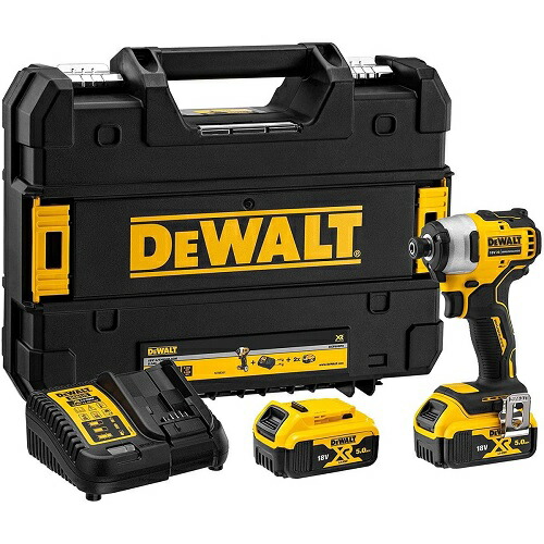 デウォルト(DEWALT) DCF809P2-JP 18V XR Li-Ion ブラシレス・インパクトドライバ(5.0Ah Battery × 2) 軽量 コンパクト 工具 DIY 現場 作業 充電式工具