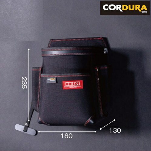 【店卸し資産あり】ニックス(KNICKS) KC-211NS 軽さ2段腰袋 CORDURA1000D出どころ テープフッカー付 底部PE板強化 片方衣嚢EVA型押し衣嚢やとい入れる コーデュラ 腰袋 手道具袋 御先棒袋