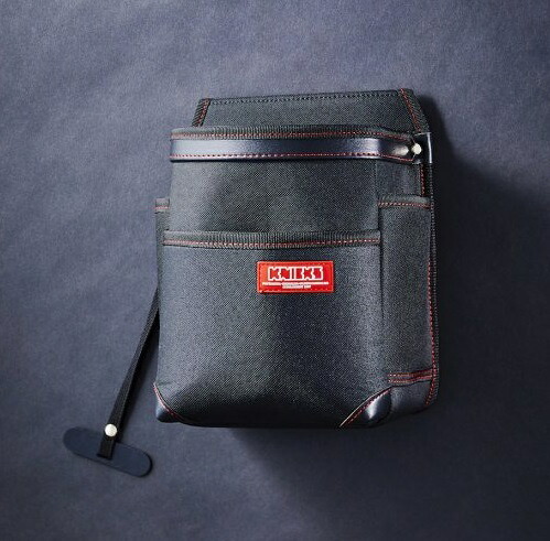 [メーカー在庫限り品] ニックス(KNICKS) KC-215NS 超軽量2段仕上用腰袋(ブラック) 材質600D使用 インホルダー テープフッカー付 インポケット付 腰袋 工具袋 道具袋 [メーカーの在庫がなくなり次第、製造販売終了商品です]（※KB-215NS の後継品）