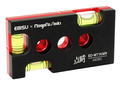 【在庫品・限定色】ED-MT1KMR 新潟精機 Moriレベル 点睛Limited 水平器 水平測定 垂直測定 軽量 アルミ合金 スイッチボックス仕上げ作業 「森電設工業」と水平器メーカー「エビス」とのコラボ商品 00954271
