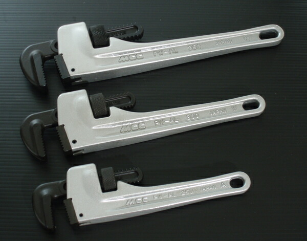 【MCC】 PWAL-450mm　 パイプレンチ　 白管用(亜鉛メッキ鋼)　 アルミ柄