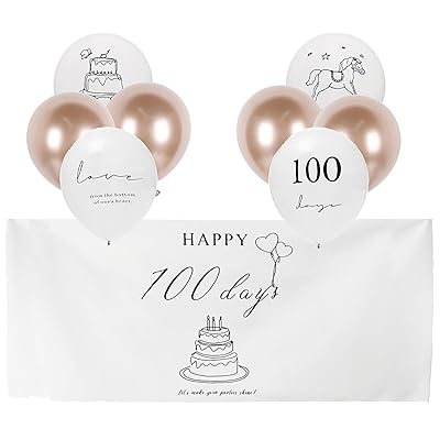 100日記念 飾り付けセット 9点セット happy100days 100日誕生日 風船 バースデー 装飾 (B)画像