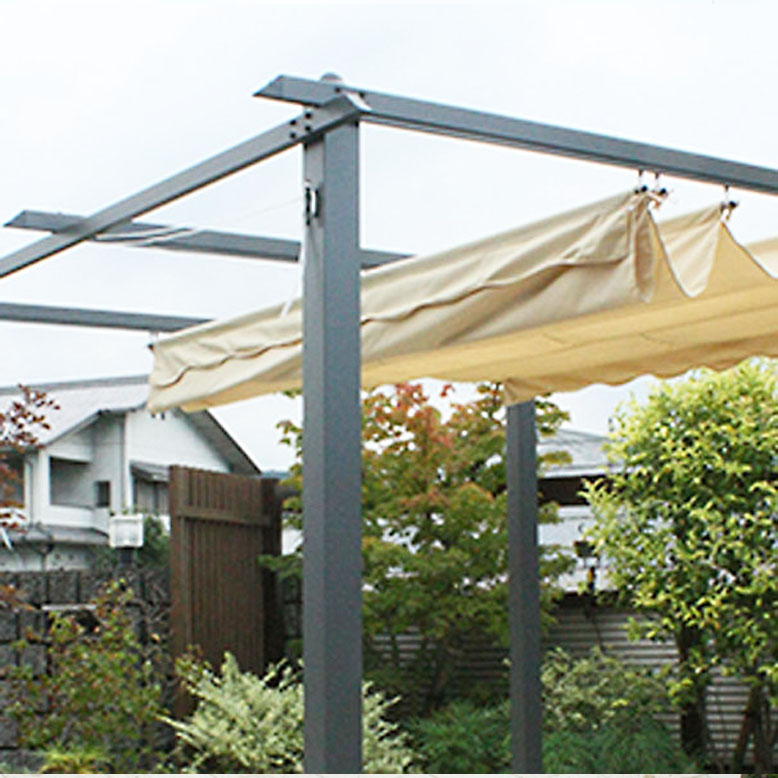 替布のみ 先行予約7月下旬入荷予定 シェード付パーゴラ 専用替布 送料無料 ベージュ ロープ開閉式 テラス ガゼボ ガーデン サンシェード シェード 日よけ 日除け オーニング Cooltonindia Com