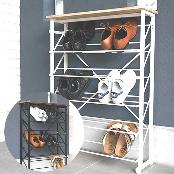 楽天市場】シューズラック ワイドタイプ/下駄箱 ワイド 靴箱 収納棚