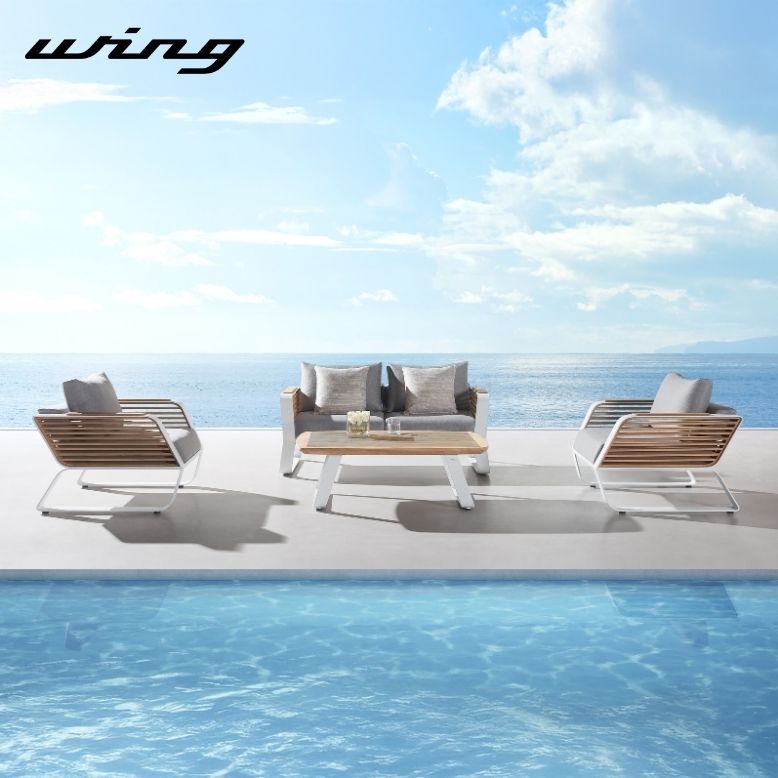 ガーデンソファセット 4人用 屋外家具 ホテル ソファ ガーデンソファ HIGOLD WING（ウイング）2シートソファ 4点セット wing sofa 4set 【大型宅配便Y】
