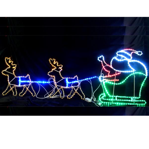 LEDイルミネーション 2Dモチーフライト LEDライト イルミネーション ライト クリスマスライト クリスマス 飾り サンタクロース トナカイ パーティー LED 電飾 屋外用 灯り 庭 コロナ産業 トナカイ&プレゼントサンタ 【大型宅配便】 【メーカー直送/代金引換・同梱不可】