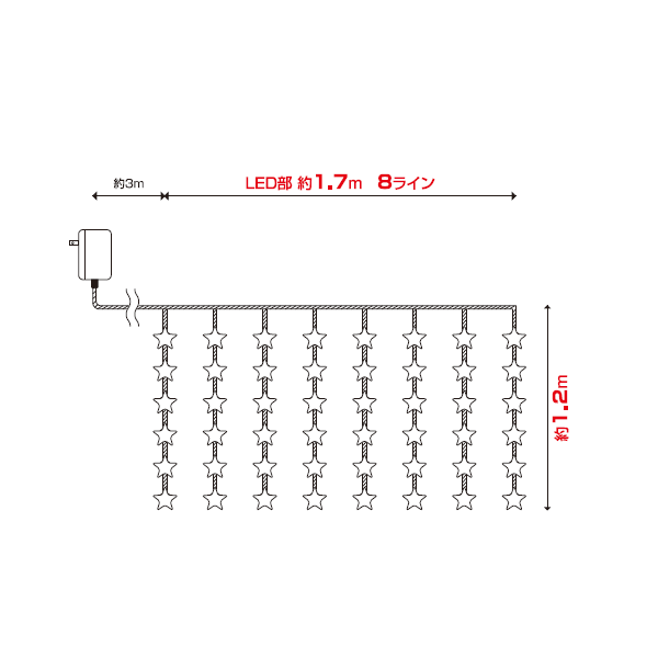 楽天市場 Ledインテリアイルミネーション ベリーライト カーテン 48球 スター Ledゴールド 室内イルミネーション クリスマス Led イルミネーション タカショー 日亜化学工業製led Rcp 05p03dec16 Hls Du Depos 2号館