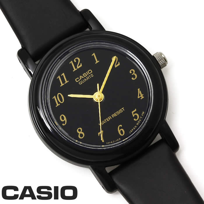 楽天市場 メール便送料無料 チプカシ 腕時計 アナログ Casio カシオ チープカシオ ウレタンベルト Lq 139emv 1a レディース 細身 軽量 ブラック ゴールド ラウンド プレゼント 人気 Casio Standard Hapian