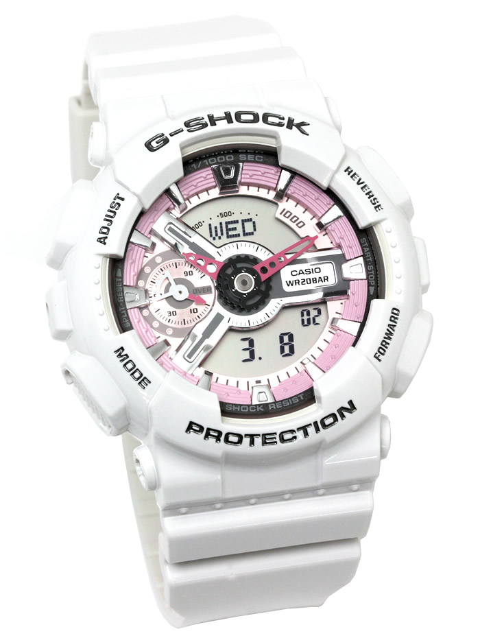 楽天市場 送料無料 Casio カシオ G Shock Gショック 腕時計 メンズ レディース アナデジ Gma S110mp 7a ホワイト ピンク 軽量 防水 人気 ブランド 激安 特価 Hapian