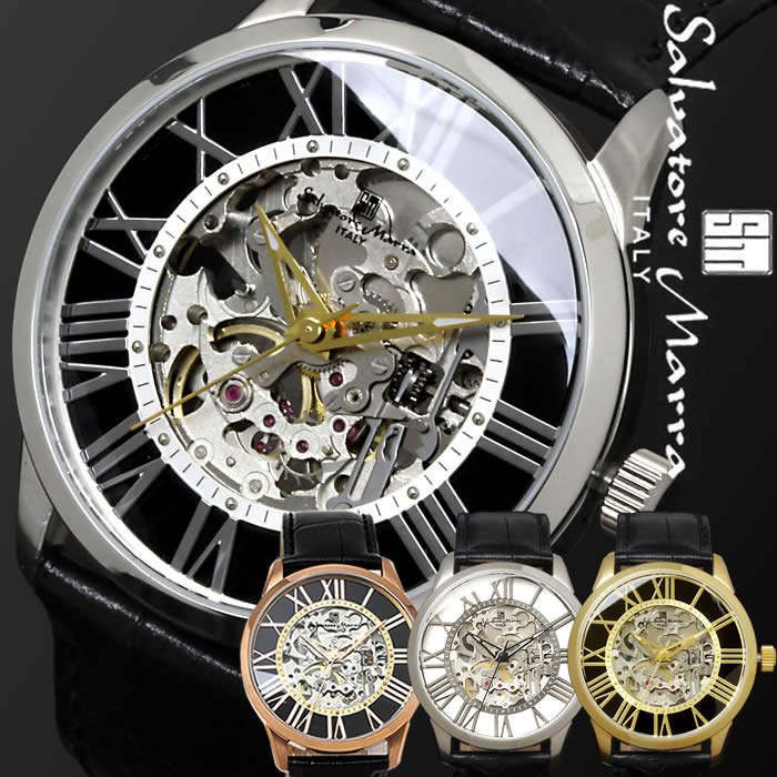 楽天市場 スーパーセール Super Sale 送料無料 腕時計 手巻き メンズ サルバトーレマーラ 時計 スケルトン 革ベルト ブランド Sm サルバトーレ マーラ Salvatore Marra 機械式 レザー ギフト サルバトーレ マーラ メンズ 腕時計 Hapian