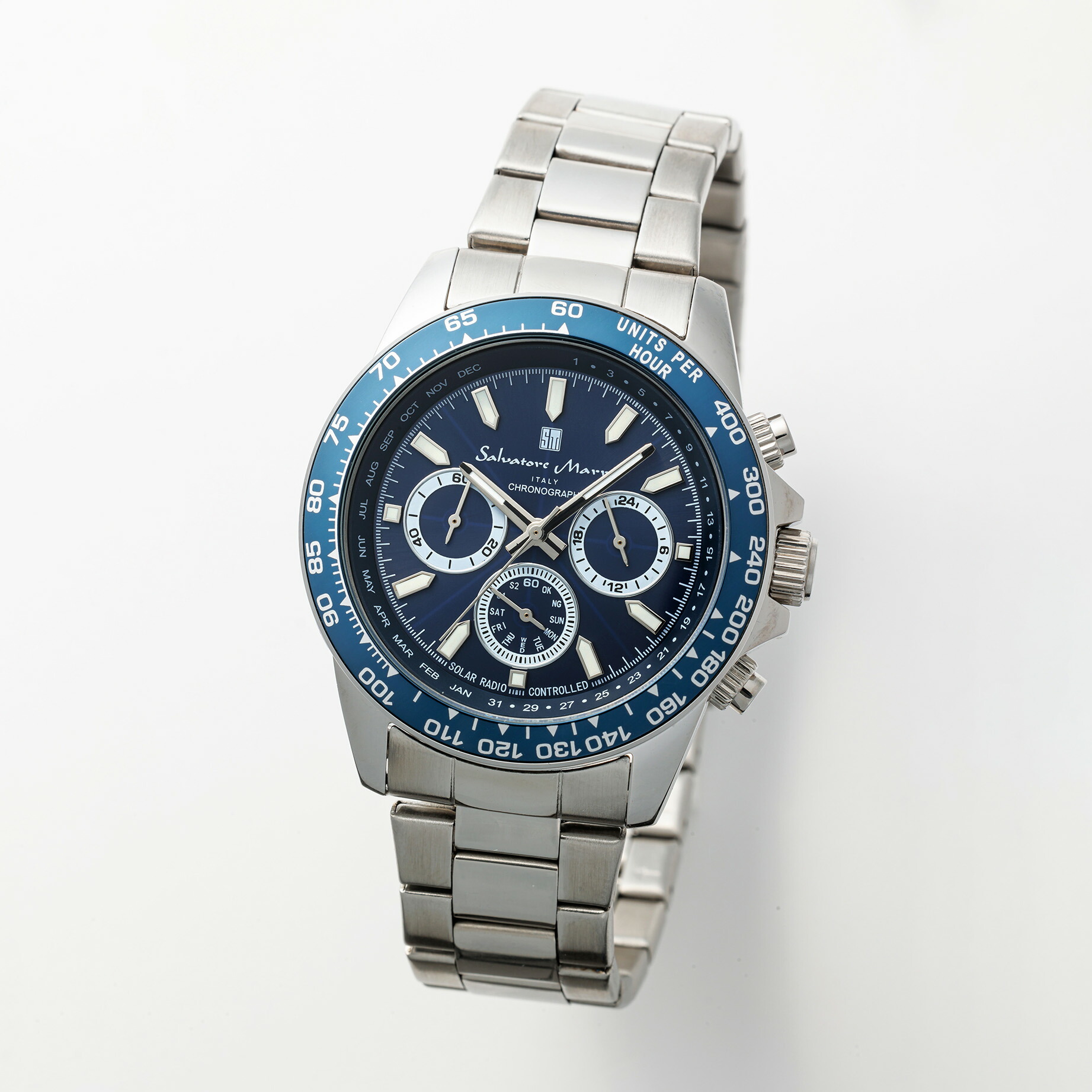 サルバトーレマーラ 定番デザイン+電波ソーラー 腕時計 サルバトーレ・マーラ 電波ソーラー 腕時計 メンズ ダイバーズ