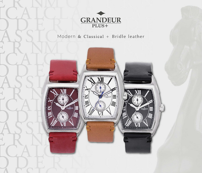 GRANDEUR PLUS＋ グランドールプラス 腕時計 メンズ トノー型 レザー 革ベルト GRP006 プレゼント クリスマス ラッピング無料可能 おしゃれ 流行 SNS インスタ
