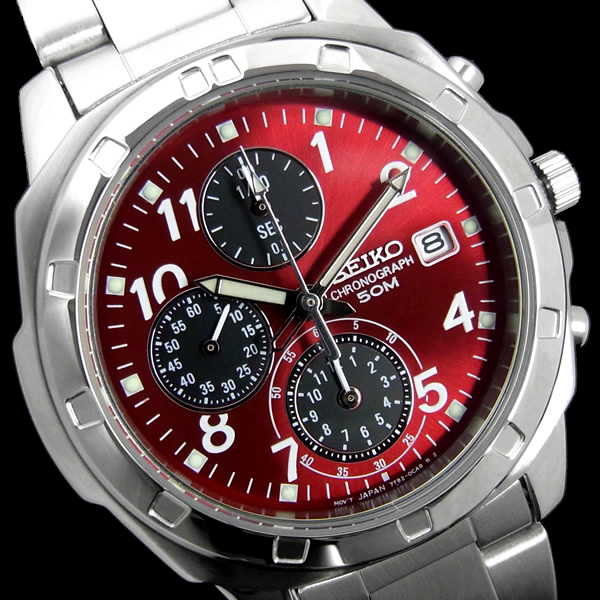 【楽天市場】クロノグラフ セイコー メンズ 腕時計 SEIKO セイコー SND495PC 赤 レッド セイコー SEIKO メンズ 腕時計