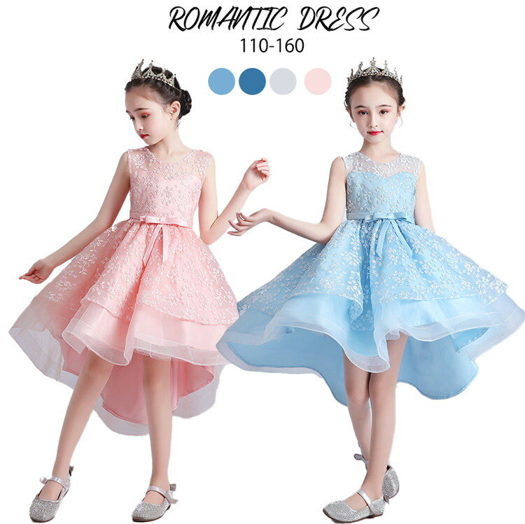 子供用水色レースドレス&ジャケットセット 120cm 子供用水色レース