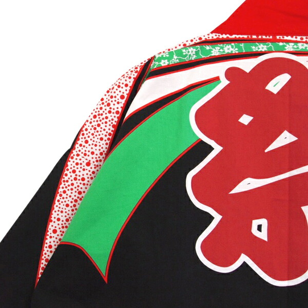 法被はっぴハッピ半被祭りお祭り太鼓フェスイベントに祭柄#01黒ブラック