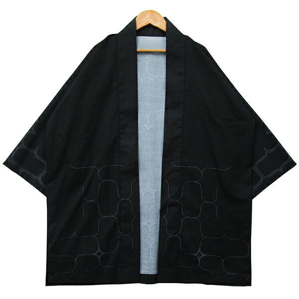 【二風谷アイヌ手工芸品｜はっぴどっと日本の首都】アイヌ法被 黒いこと\u0026薄墨色黒 薄墨色 黒いこと 薄墨色 Black Gray日本製 Made インチ Japan 国産法被 はっぴ 法被 はっぴ ハッピ 半被 半纏 アイヌ 二風谷  日本 お儀式用 お祭り でき事無償性大きさ