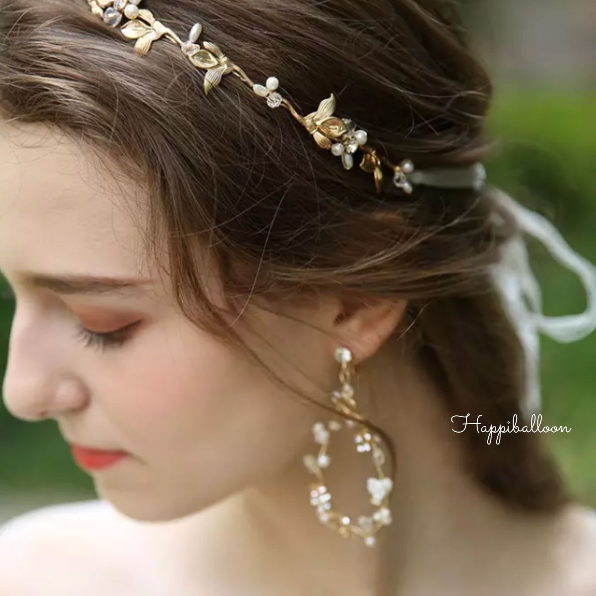 楽天市場 ピアス イヤリング 小枝 結婚式 ブライダル ウェディング 小枝アクセサリー ロング ロングイヤリング 大ぶり ロングピアス 輪 パール 花 フラワー リーフ ウエディング パーティー 二次会 アクセサリー ゴールド 9 Roroa