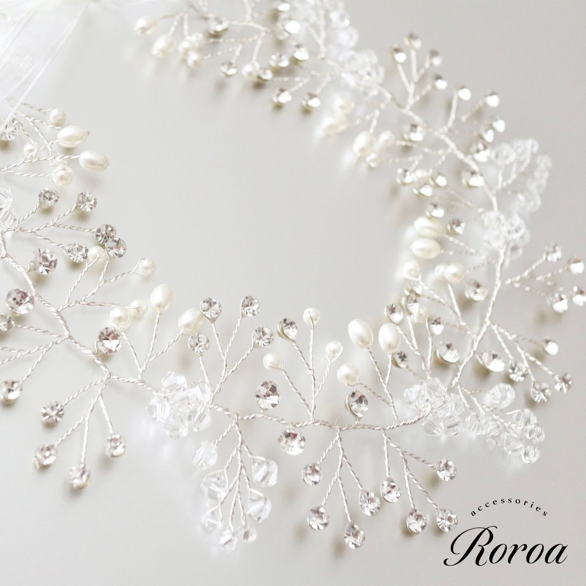 小枝アクセサリーヘッドドレスティアラカチューシャブライダル結婚式ヘアアクセサリーウェディングウエディング髪飾りシルバーゴールド小枝花葉リーフフラワージュエリービジューヘッドアクセサリー発表会演奏会二次会卒業式パーティー4