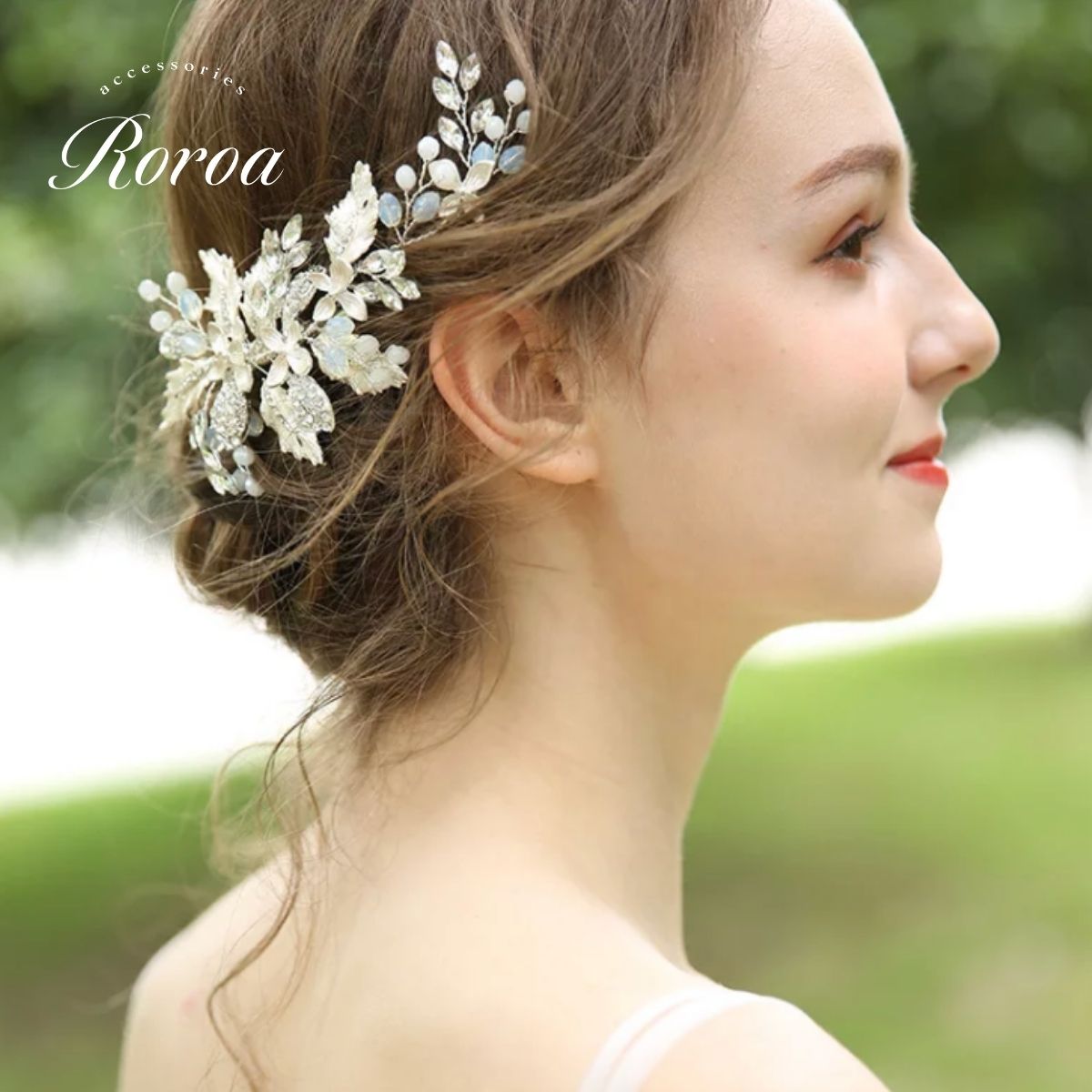 小枝アクセサリー ヘッドドレス カチューシャ リーフ 結婚式 ...