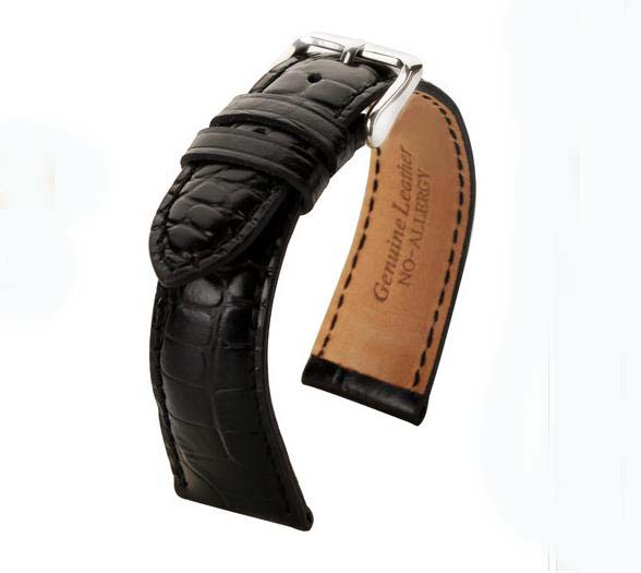 3031#20mm-18mmミッドナイトブルー★本物クロコダイルベルト★スイス製 3031#20mm-18mmミッドナイトブルー☆本物クロコダイルベルト