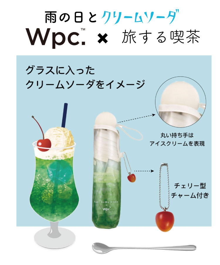 雨傘 折畳ビニール傘 風に強い 透明 カラフル 旅する喫茶×Wpc