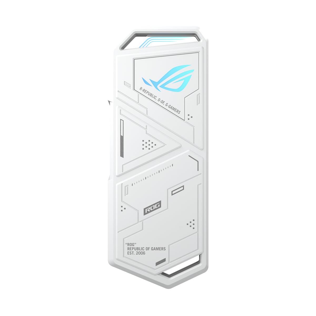 ASUS ROG STRIX ARION White Edition/M.2 NVMe 外信用販売 SSD容れもの/物の具受け答えで備え付ける/USB-C to C/USB-C to A 有線テレビ/サーマルパッド属する/Aura Sync 相応う