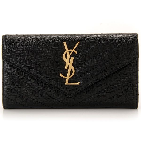 【楽天市場】サン ローラン パリ Saint Laurent Paris 二ツ折リ長財布 レディース ブラック 372264-BOW01