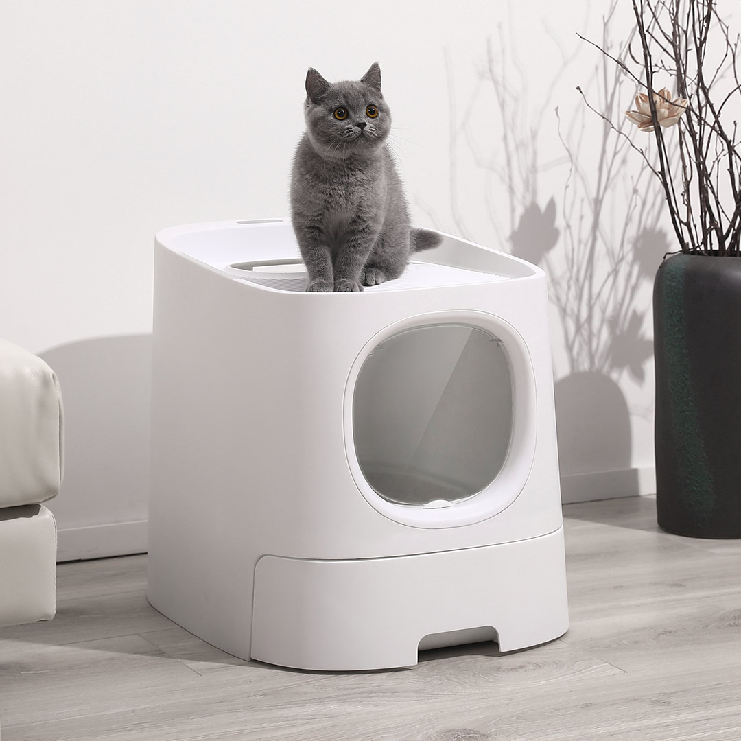 【楽天市場】猫 トイレ 猫砂が飛び散らない 2ドア式 猫トイレ 猫用 トイレ 本体 大型 大きい 多頭飼い 猫トイレ