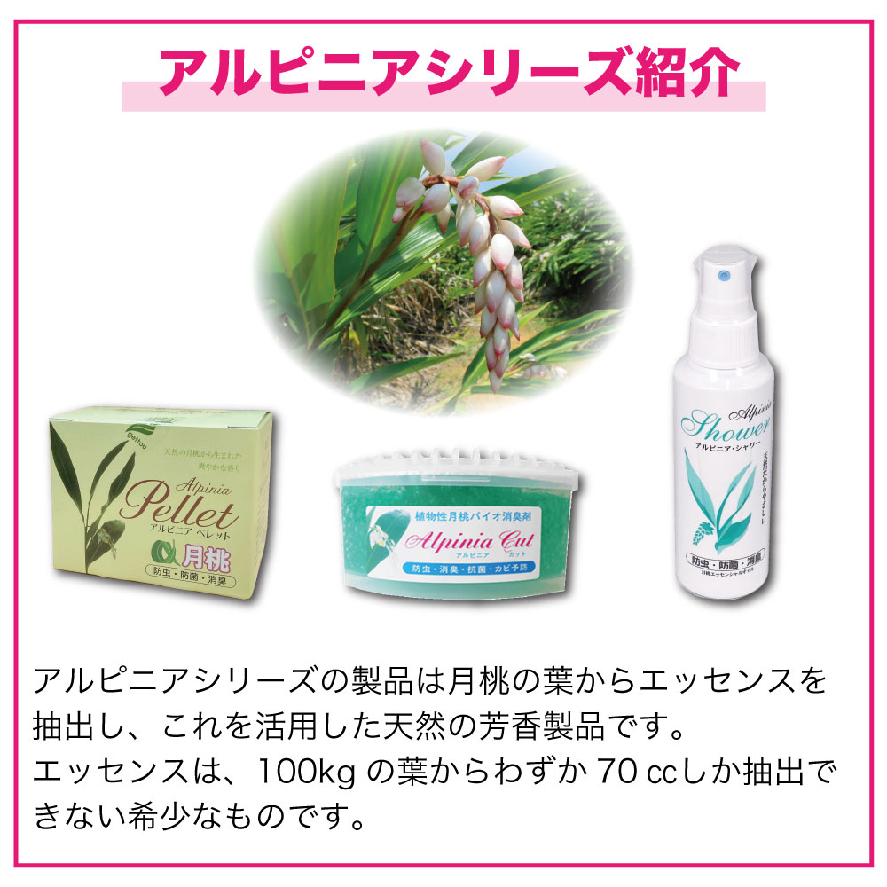 【楽天市場】アルピニア シャワー 100ml 防虫 消臭 防菌 防カビ 芳香 月桃 天然成分 安全 消臭剤 悪臭対策 スプレー 犬 猫 ペット