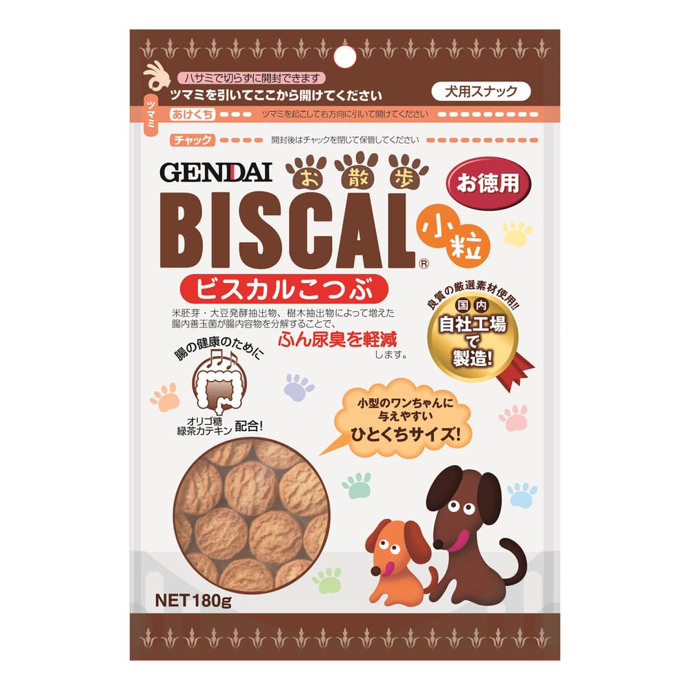 楽天市場 現代製薬 ビスカル 小粒 180g 犬 おやつ 犬用 スナック ビスケット ふん尿臭 軽減 腸内環境 オリゴ糖 カテキン 腸活 国産 ハピポート 楽天市場店