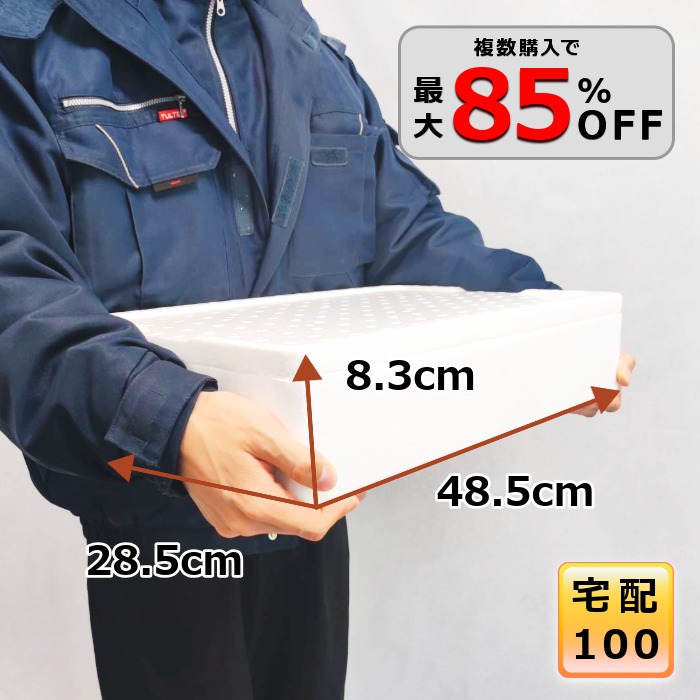 【5％OFF 6/15 23:59まで】発泡スチロール 箱 100大きさ 大型 馬鹿でかい 大きさ 空調設備ボックス席 ホームセンター 長々しい 保冷 貨物輸送無料 鮪 魚 ブリ 保温 入れもの 魚釣り 軽さ BBQ お御祭り 難民キャンプ【 幅28.5糎 奥ぶかさ48.5糎 高さ8.3糎 】【H-2-7】
