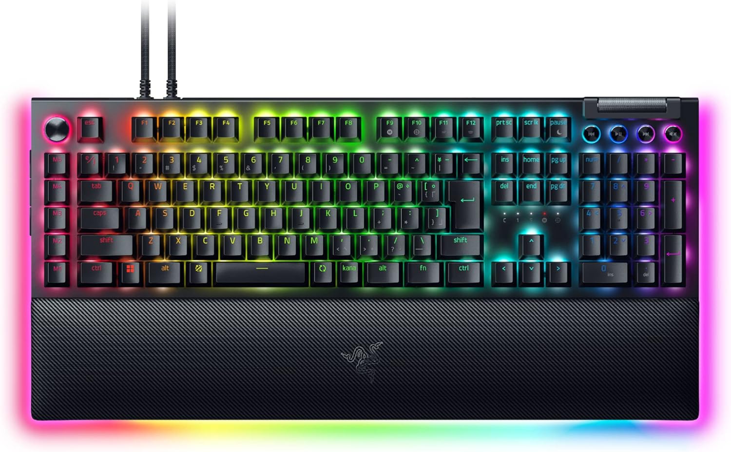 Razer(レイザー) BlackWidow V4 Pro JP Green Switch 追加のマクロキーやライティングなど様々なカスタマイズでゲームから日々の作業までこなせるゲーミングキーボード コマンドダイヤルと8つの専用マクロキー搭載 アンダーグロー Chroma RGB 日本語配列|Game Toy Store