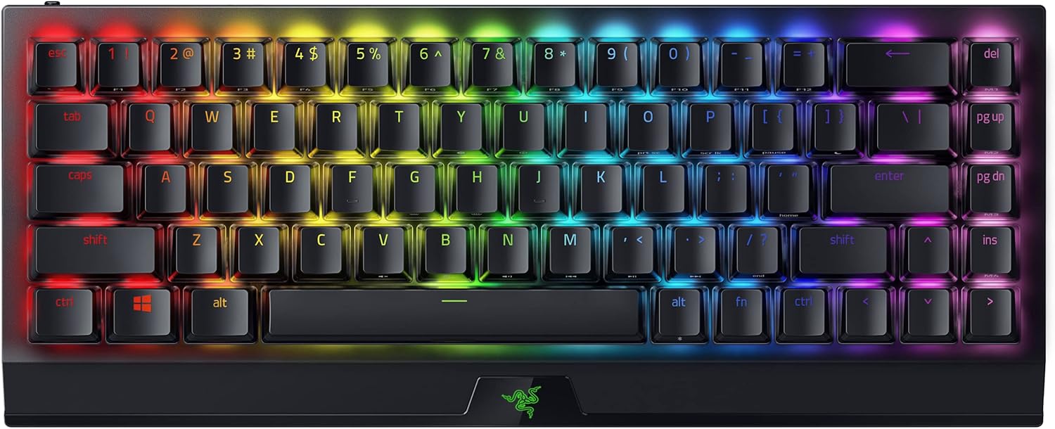 Razer BlackWidow V3 Mini HyperSpeed Phantom Pudding Edition Green Switch ゲーミングキーボード ワイヤレス 2.4GHz Bluetooth マルチデバイスサポート 最大200時間バッテリー持続 メカニカル グリーン軸 65% Chroma RGB 英語US配列 【日本正規代理店保証品】|Game Toy Store