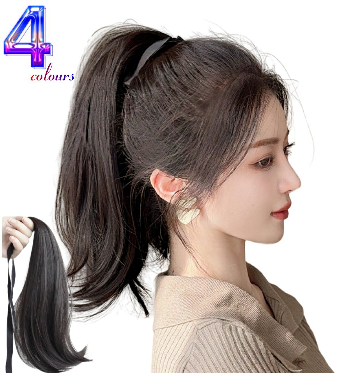 楽天市場】超自然 ポニーテール ウィッグ ワンカールポニーテール wig